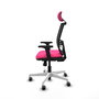 PIQUERAS Y CRESPO Silla de oficina Yunquera con mecanismo Sincro, Rosa y Negro