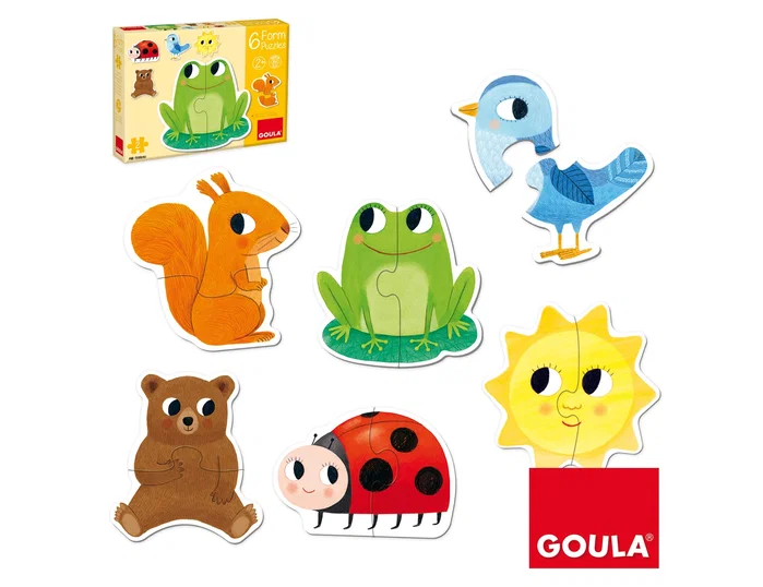 Goula Puzle de madera de animales de la granja 4 piezas Goula Puzle de madera de animales de la granja 4 piezas