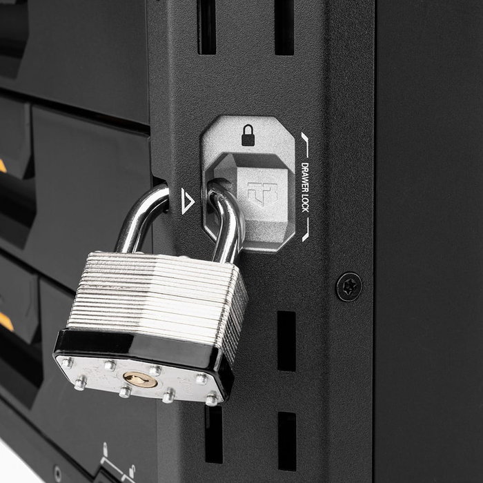 Toughbuilt Stacktech - Maletín con ruedas, 1 cajón con cierre deslizante, estructura autoalineable y encajable, mango telescópico, 53 x 40,5 x 67 cm, 113 kg de capacidad