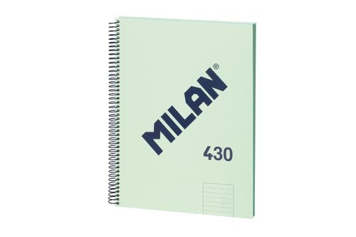 Milán Cuaderno A4 con espiral metálica verde, 80 hojas Milán Cuaderno A4 con espiral metálica verde, 80 hojas