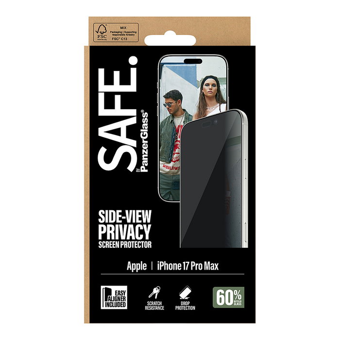 PanzerGlass SAFE. Protector de pantalla con privacidad para iPhone 17 Pro Max PanzerGlass SAFE. Protector de pantalla con privacidad para iPhone 17 Pro Max