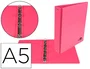 Liderpapel Carpeta de 4 anillas A5 fucsia