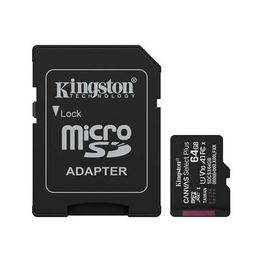 Kingston Tarjeta de Memoria Micro SDXC Canvas Select Plus 64GB con Adaptador
