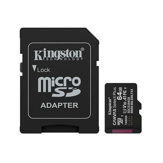 Kingston Tarjeta de Memoria Micro SDXC Canvas Select Plus 64GB con Adaptador Kingston Tarjeta de Memoria Micro SDXC Canvas Select Plus 64GB con Adaptador