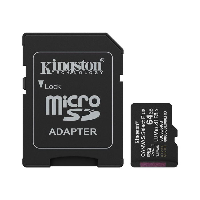 Kingston Canvas Select Plus 64 GB microSDXC con Adaptador