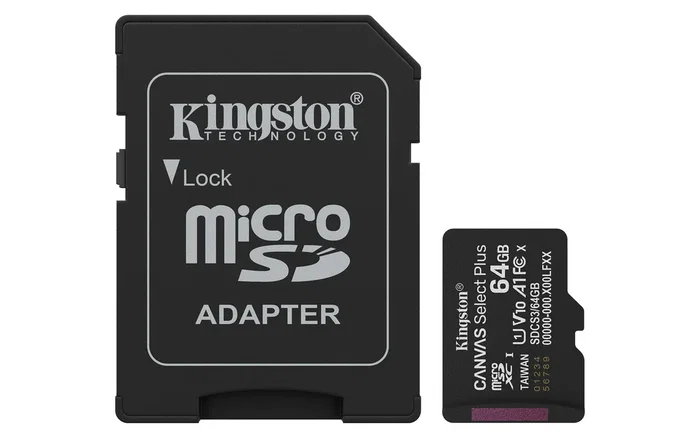 Kingston Canvas Select Plus Gen3 Tarjeta MicroSDXC 64 GB UHS-I Clase 10 A1 V10 Velocidad hasta 150 MB/s - Incluye Adaptador SD