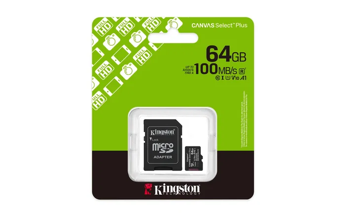 Kingston Canvas Select Plus Gen3 Tarjeta MicroSDXC 64 GB UHS-I Clase 10 A1 V10 Velocidad hasta 150 MB/s - Incluye Adaptador SD