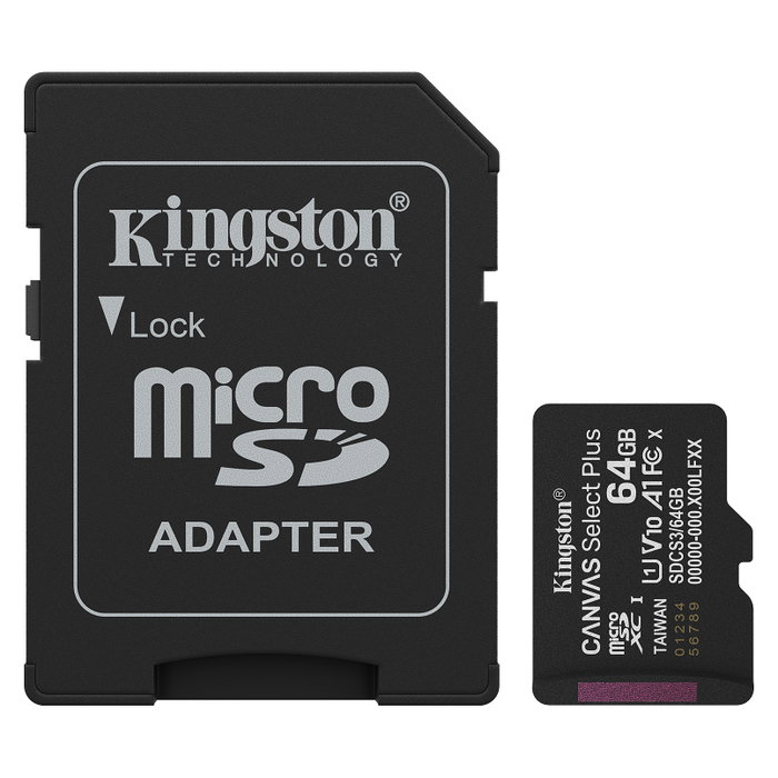 Kingston Canvas Select Plus 64 GB microSDXC con Adaptador