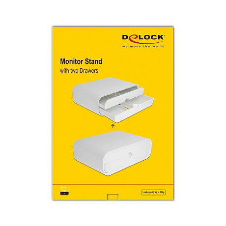 DeLOCK Soporte de monitor con dos cajones Blanco DeLOCK Soporte de monitor con dos cajones Blanco