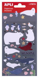 APLI Set de 5 Stickers Animales Marinos con Efecto Gota de Agua