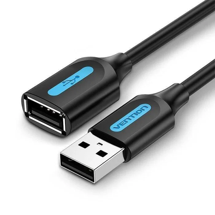 Vention CBIBD Cable Alargador USB 2.0 Tipo A Macho a Tipo A Hembra, 50 cm, Negro