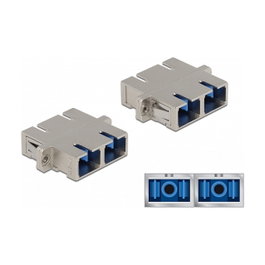 DeLOCK Acoplador de Fibra Óptica SC Duplex hembra a SC Duplex hembra Monomodo Metal
