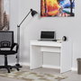 Hanah Home Cms-301-Dd-1 Escritorio de Estudio con Bandeja para Teclado, Tablero Melaminado 16mm, 90x55x75cm, Blanco y Diamante