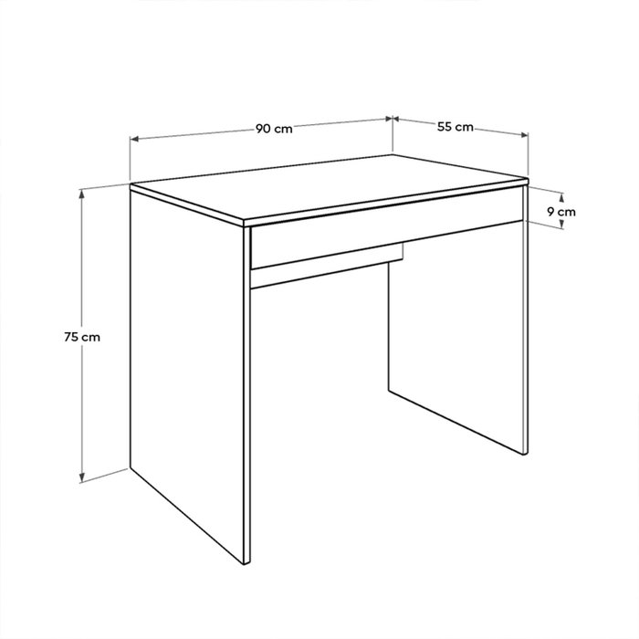 Hanah Home Cms-301-Dd-1 Escritorio de Estudio con Bandeja para Teclado, Tablero Melaminado 16mm, 90x55x75cm, Blanco y Diamante Hanah Home Cms-301-Dd-1 Escritorio de Estudio con Bandeja para Teclado, Tablero Melaminado 16mm, 90x55x75cm, Blanco y Diamante