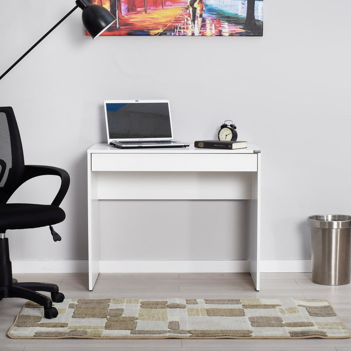 Hanah Home Cms-301-Dd-1 Escritorio de Estudio con Bandeja para Teclado, Tablero Melaminado 16mm, 90x55x75cm, Blanco y Diamante Hanah Home Cms-301-Dd-1 Escritorio de Estudio con Bandeja para Teclado, Tablero Melaminado 16mm, 90x55x75cm, Blanco y Diamante