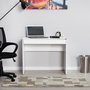Hanah Home Cms-301-Dd-1 Escritorio de Estudio con Bandeja para Teclado, Tablero Melaminado 16mm, 90x55x75cm, Blanco y Diamante