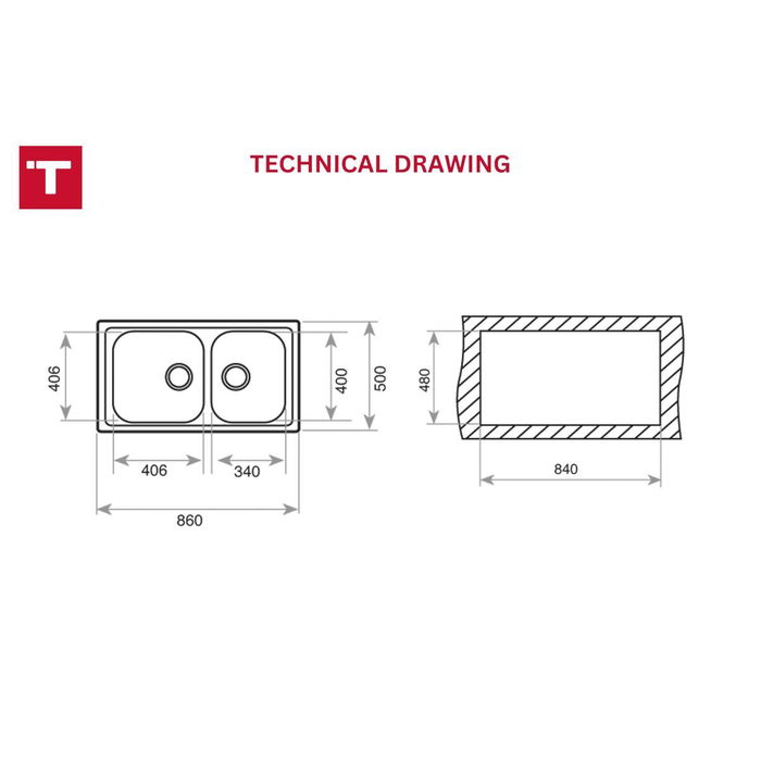 Fregadero de Dos Senos Teka CLASSIC2C86REV