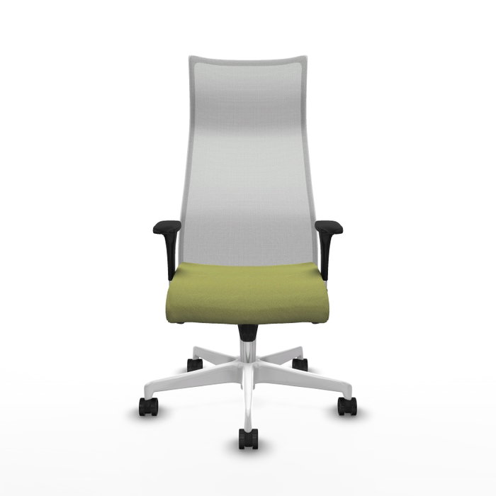PIQUERAS Y CRESPO Sillón Albacete con mecanismo Sincro, Tela Verde oliva y Malla Blanca