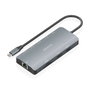 Aisens USB-C Dock 12 en 1 con 2xHDMI, RJ45, 3xUSB-A, USB-C y Lector de Tarjetas, Gris ASUC-10P052-GR
