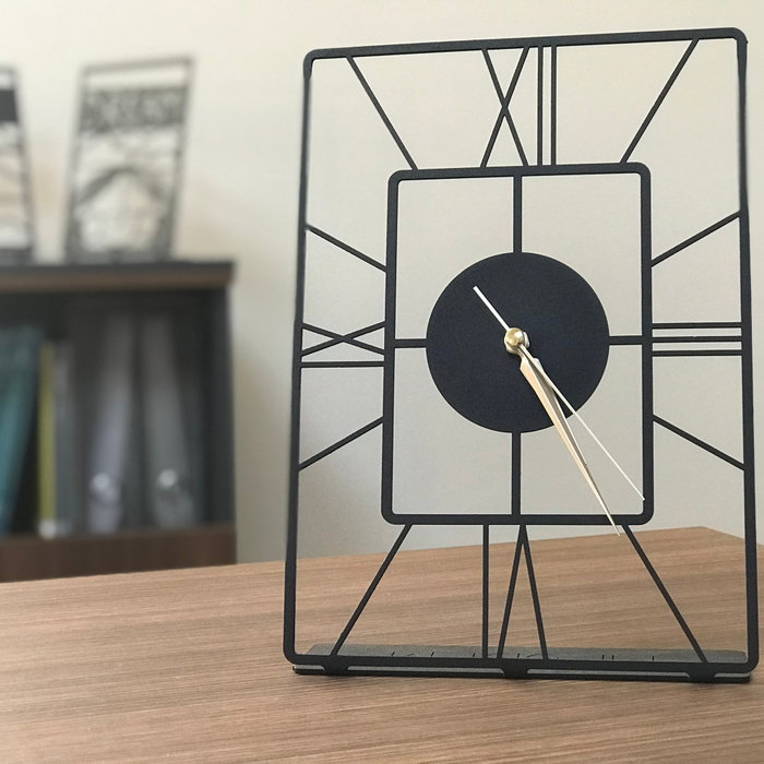 Aberto Design Asalet Pod Reloj Decorativo de Metal Negro 20 x 30 cm