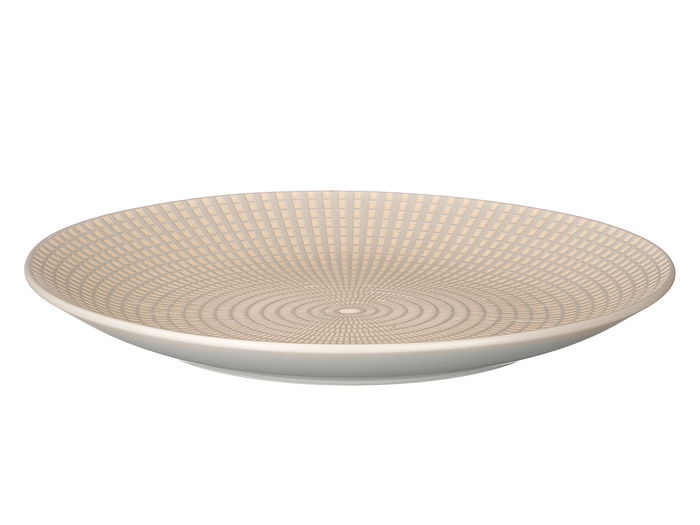 Vessia Plato Llano 27 cm Grabado Gris Cerámica (Set de 12)