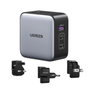 Ugreen Nexode GaN Cargador Rápido 65W Gris con Adaptadores Internacionales