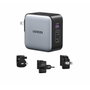 Ugreen Nexode GaN Cargador Rápido 65W Gris con Adaptadores Internacionales
