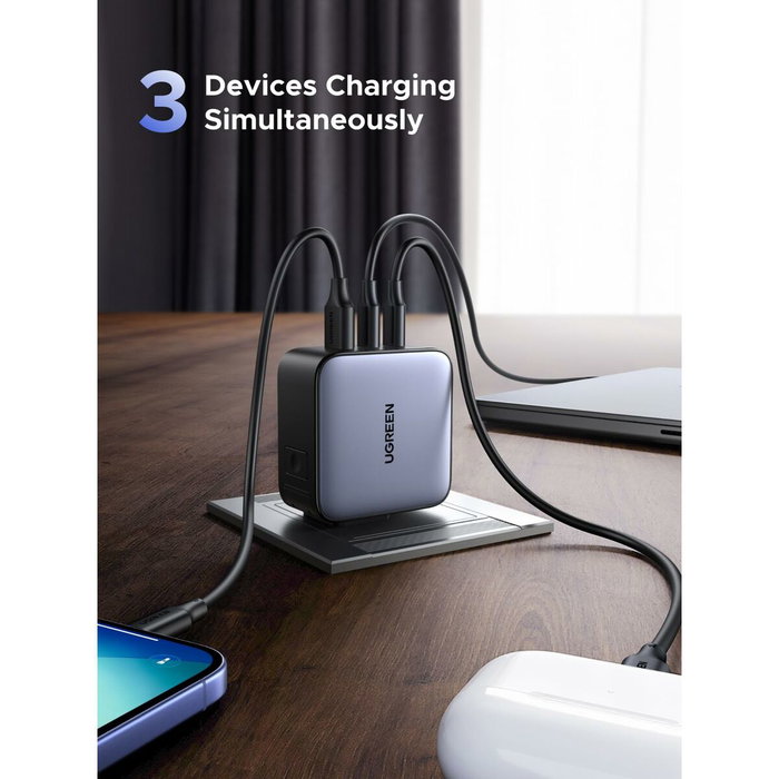 Ugreen Nexode GaN Cargador Rápido 65W Gris con Adaptadores Internacionales Ugreen Nexode GaN Cargador Rápido 65W Gris con Adaptadores Internacionales