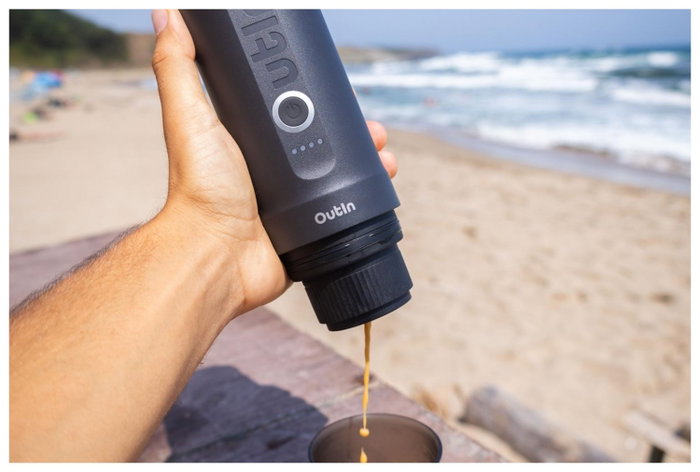 OutIn Nano Cafetera de Espresso Portátil Gris