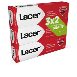 Lacer Pack de 3 x 75 ml Pasta Dentífrica