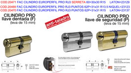 Europerfil Cilindro Profesional RJ3 62P 31x31 R15 Latón