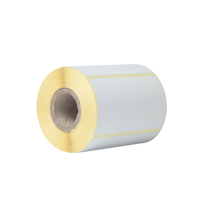 Brother Caja de 8 rollos de etiquetas térmicas blancas 76mm x 44mm