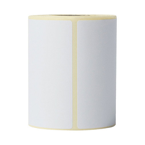 Brother Caja de 8 rollos de etiquetas térmicas blancas 76mm x 44mm