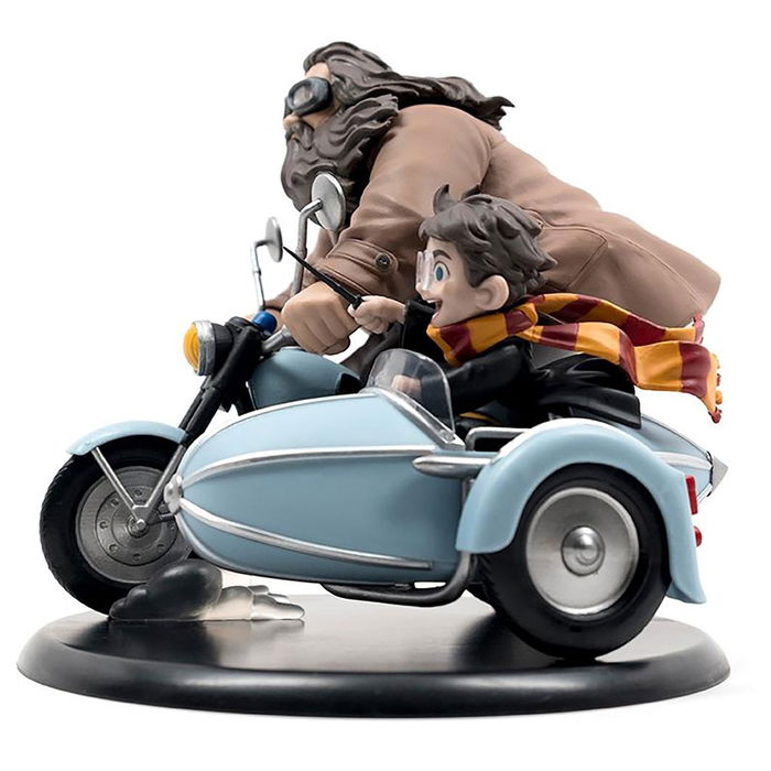 Quantum Mechanix Figura Q-Fig Harry Potter y Rubeus Hagrid en Motocicleta Mágica Edición Limitada