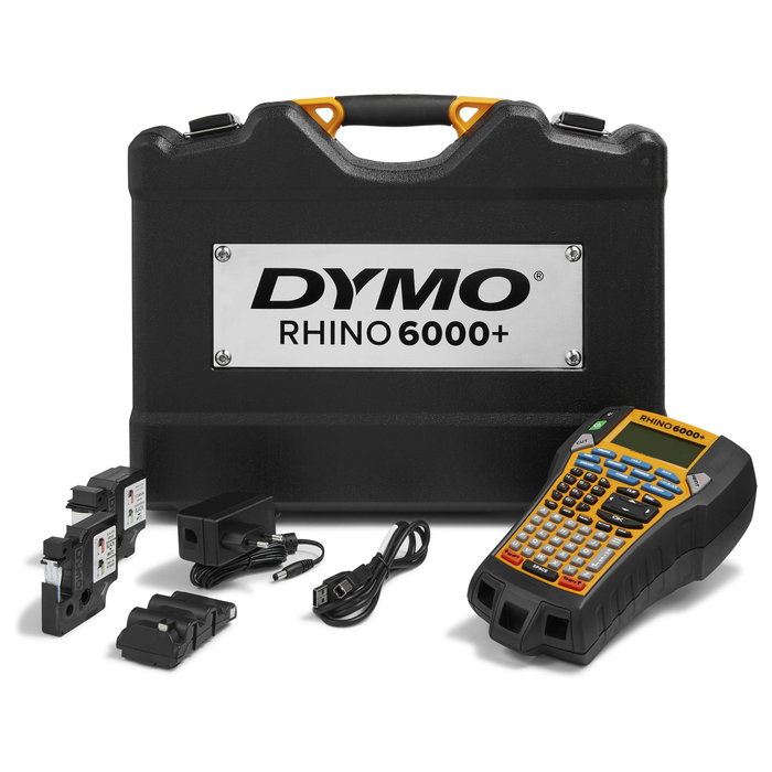 Dymo Rhino 6000+ Kit con Maletín, Rotuladora Industrial Amarilla
