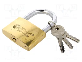 MEGA Candado de arco de latón de 63mm con 3 llaves