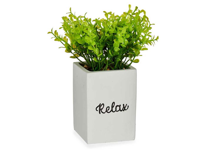 Ibergarden Planta Artificial Cemento Blanca 13 cm x 18 cm x 13 cm (Set de 12)