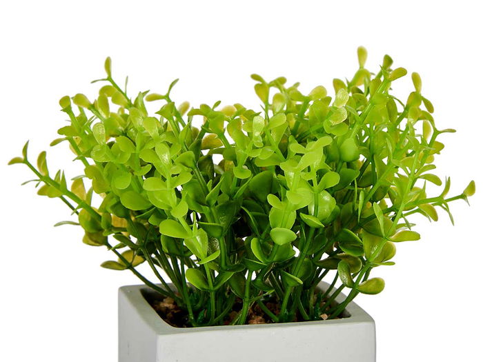 Ibergarden Planta Artificial Cemento Blanca 13 cm x 18 cm x 13 cm (Set de 12)