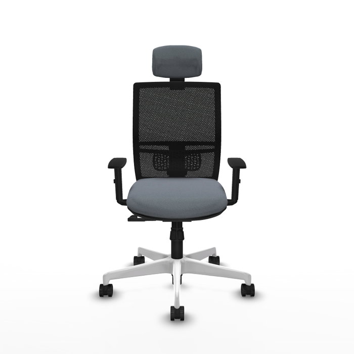 PIQUERAS Y CRESPO Silla de oficina Yunquera con mecanismo Sincro, Gris y Negro