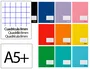 Liderpapel Smart A5+ Libreta Cuadriculada 8mm con Margen, 32 Hojas, Colores Surtidos
