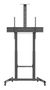 Ewent VESA Soporte de suelo para TV con ruedas, ajuste de altura con manivela, estante ajustable para equipos y orientación vertical/horizontal