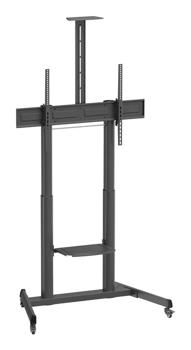 Ewent EW1591 Soporte de Suelo para TV/Pantalla Interactiva 60" a 100", 120 kg, con Ruedas, Inclinación, Ajuste de Altura y Estantes, Negro Ewent EW1591 Soporte de Suelo para TV/Pantalla Interactiva 60" a 100", 120 kg, con Ruedas, Inclinación, Ajuste de Altura y Estantes, Negro