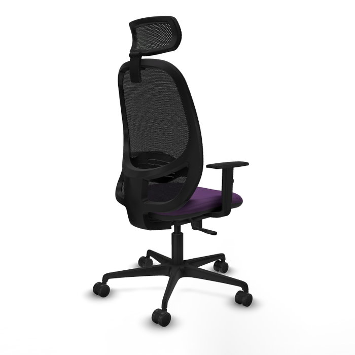PIQUERAS Y CRESPO Silla de oficina Cilanco con mecanismo Sincro, Tela Morada y Malla Negra PIQUERAS Y CRESPO Silla de oficina Cilanco con mecanismo Sincro, Tela Morada y Malla Negra