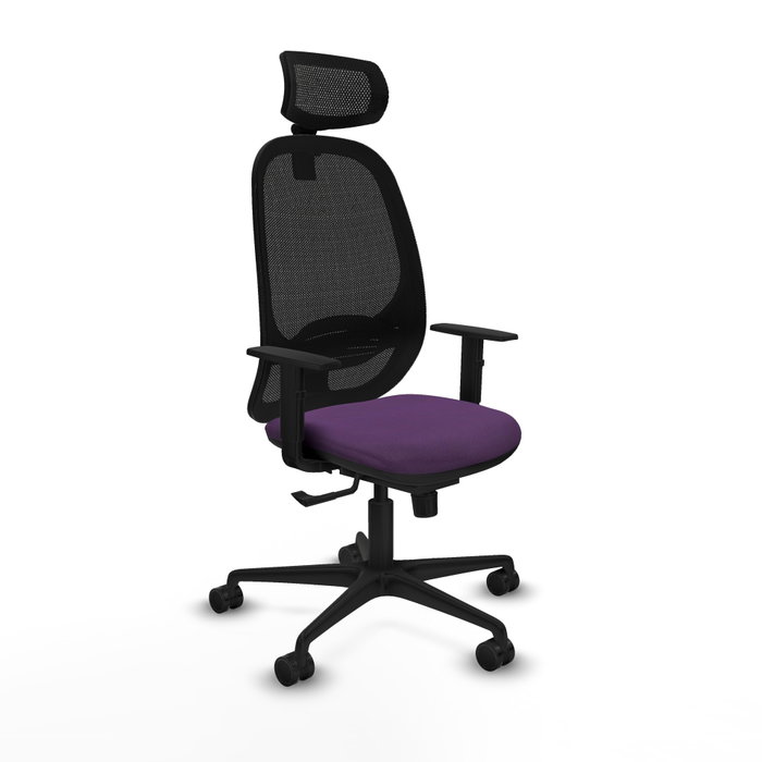 PIQUERAS Y CRESPO Silla de oficina Cilanco con mecanismo Sincro, Tela Morada y Malla Negra PIQUERAS Y CRESPO Silla de oficina Cilanco con mecanismo Sincro, Tela Morada y Malla Negra