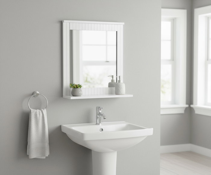 Inde Espejo de Pared para Lavabo, Dimensiones 50 x 13 x 53 cm, Moblekit (4 Unidades)