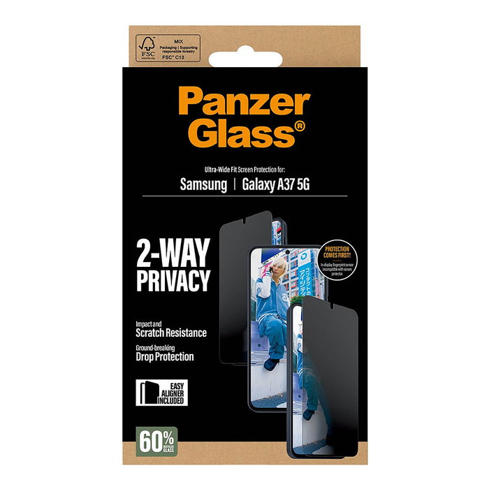 PanzerGlass PG90806 Protector de Pantalla Privacy para Samsung Galaxy A37 5G (6.7") Ultra-Wide Fit EasyAligner, Resistente a Rayones, Transparente PanzerGlass PG90806 Protector de Pantalla Privacy para Samsung Galaxy A37 5G (6.7") Ultra-Wide Fit EasyAligner, Resistente a Rayones, Transparente
