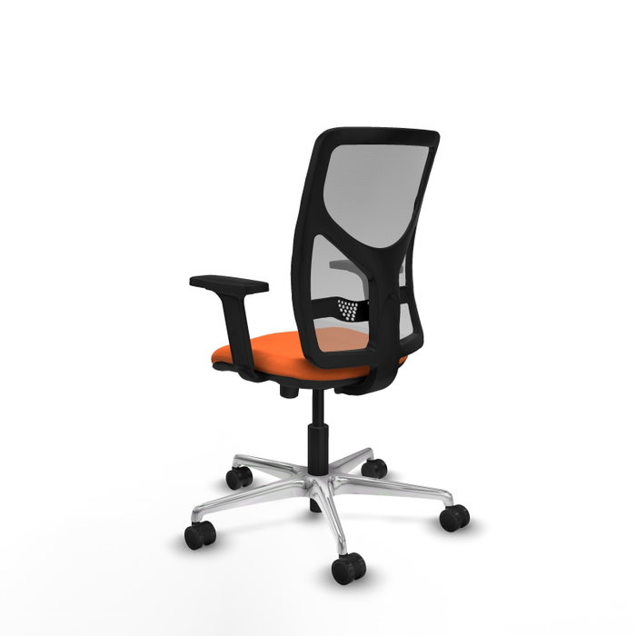PIQUERAS Y CRESPO Silla de oficina Motilla con mecanismo Sincro/Traslack, Tela Naranja y Malla Gris