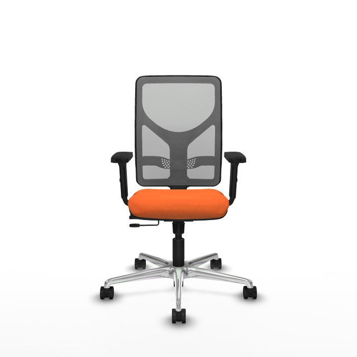 PIQUERAS Y CRESPO Silla de oficina Motilla con mecanismo Sincro/Traslack, Tela Naranja y Malla Gris