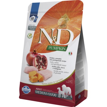 Farmina N&D Pumpkin Pollo y Granada Adulto Med/Maxi 2,5kg Farmina N&D Pumpkin Pollo y Granada Adulto Med/Maxi 2,5kg