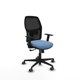 PIQUERAS Y CRESPO Silla de oficina Alfera Azul cielo/Negro con mecanismo Sincro